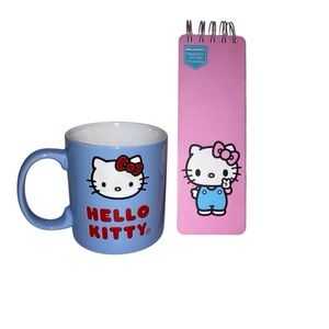 Hello Kitty Blue and Pink Mug and Notepad Set New